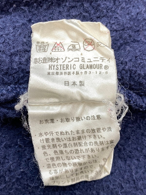 【中古品】【メンズ】 HYSTERIC GLAMOUR ヒステリックグラマー SWEAT CARDIGAN スウェット カーディガン 2CJ-2200 メンズ トップス 140-260707-hu-34-min サイズ：FREE カラー：ネイビー系 万代Net店