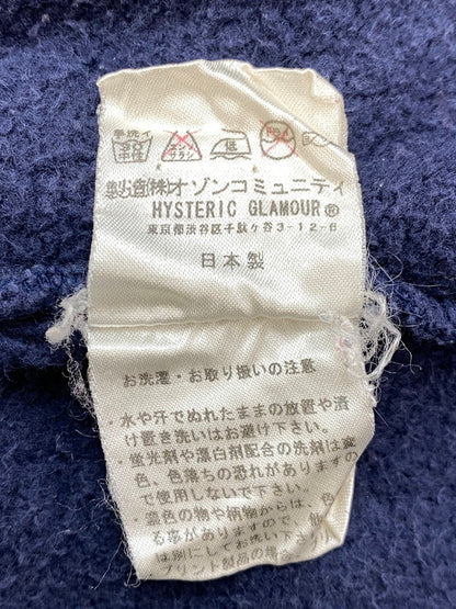 【中古品】【メンズ】 HYSTERIC GLAMOUR ヒステリックグラマー SWEAT CARDIGAN スウェット カーディガン 2CJ-2200 メンズ トップス 140-260707-hu-34-min サイズ：FREE カラー：ネイビー系 万代Net店