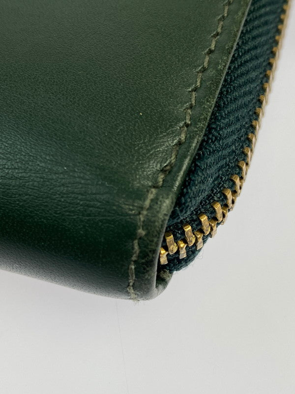 【中古品】【メンズ】 COMME des GARCONS コムデギャルソン CLASSIC LEATHER LONG WALLET ロングウォレット 長財布 201-260329-AS-36-min カラー：グリーン 万代Net店