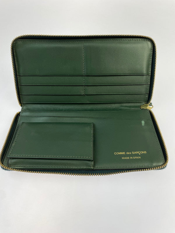 【中古品】【メンズ】 COMME des GARCONS コムデギャルソン CLASSIC LEATHER LONG WALLET ロングウォレット 長財布 201-260329-AS-36-min カラー：グリーン 万代Net店