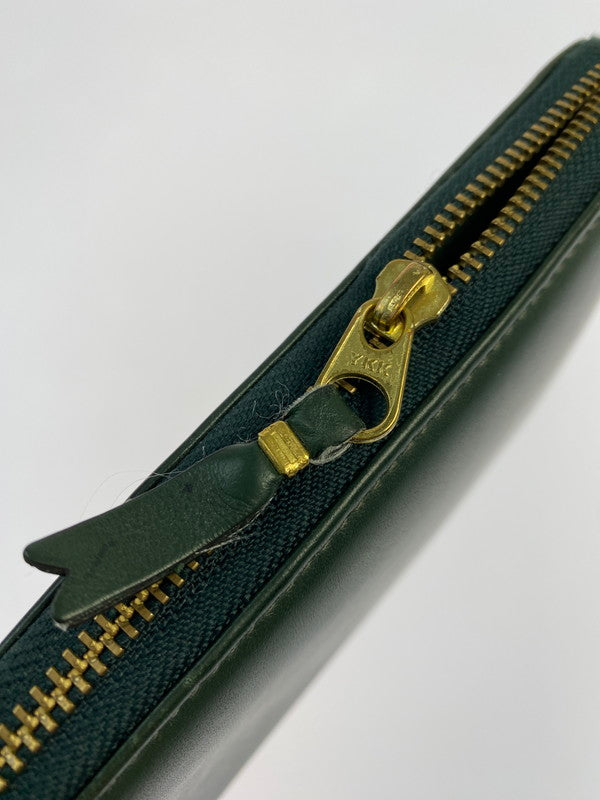 【中古品】【メンズ】 COMME des GARCONS コムデギャルソン CLASSIC LEATHER LONG WALLET ロングウォレット 長財布 201-260329-AS-36-min カラー：グリーン 万代Net店