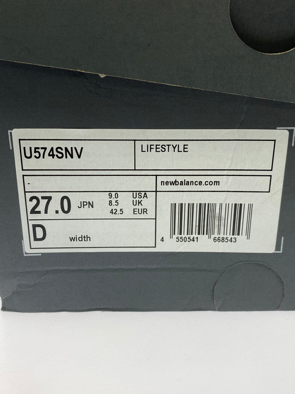 【未使用品】【メンズ】 NEW BALANCE ニューバランス U574SNV スニーカー メンズ シューズ 靴 163-260325-em-13-min サイズ：27.0cm カラー：グレー 万代Net店