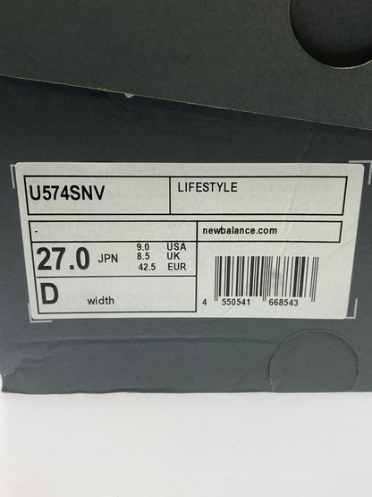 【未使用品】【メンズ】 NEW BALANCE ニューバランス U574SNV スニーカー メンズ シューズ 靴 163-260325-em-13-min サイズ：27.0cm カラー：グレー 万代Net店