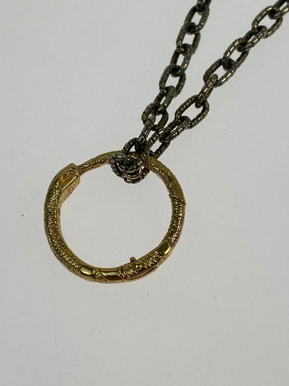 【中古品】【レディース】 GUCCI グッチ 461997 08202 8170 SNAKE RING PENDANT NECKLACE IN GOLD ネックレス アクセサリー 182-260329-AS-29-min カラー：ゴールド/シルバー 万代Net店