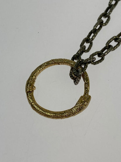 【中古品】【レディース】 GUCCI グッチ 461997 08202 8170 SNAKE RING PENDANT NECKLACE IN GOLD ネックレス アクセサリー 182-260329-AS-29-min カラー：ゴールド/シルバー 万代Net店