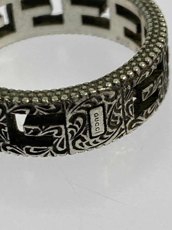 【中古品】【メンズ】 GUCCI グッチ 576993 J8400 0811 SQUARE G ARABESQUE SILVER RING 指輪 リング アクセサリー 182-260329-AS-23-min カラー：シルバー 万代Net店