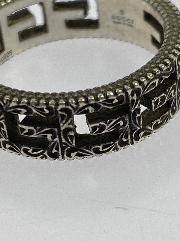 【中古品】【メンズ】 GUCCI グッチ 576993 J8400 0811 SQUARE G ARABESQUE SILVER RING 指輪 リング アクセサリー 182-260329-AS-23-min カラー：シルバー 万代Net店