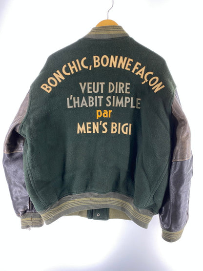 【現状渡し品】【メンズ】 MENS BIGI メンズビギ 80S STADIUM JACKET スタジアムジャケット 146-260331-zi-39-min サイズ：M カラー：モズグリーン 万代Net店