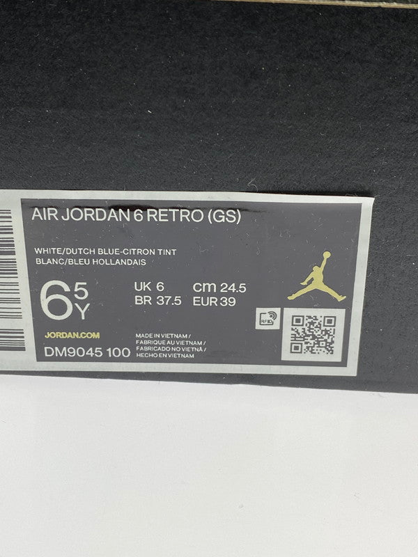 【中古品】【レディース】 NIKE ナイキ DM9045-100 GS AIR JORDAN 6 靴 シューズ スニーカー 166-260329-AS-11-min サイズ：24.5cm カラー：WHITE/DUTCH BLUE-CITRON TINT 万代Net店