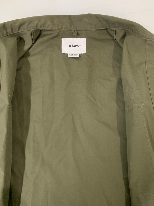 【中古品】【メンズ】 WTAPS ダブルタップス HUEY LS CTPL.WEATHER 222BRDT-SHM03 ヒューイ コットンポリエステル ウェザー ロングスリーブシャツ アウター 142-260328-SH-15-min サイズ：03 カラー：オリーブ 万代Net店