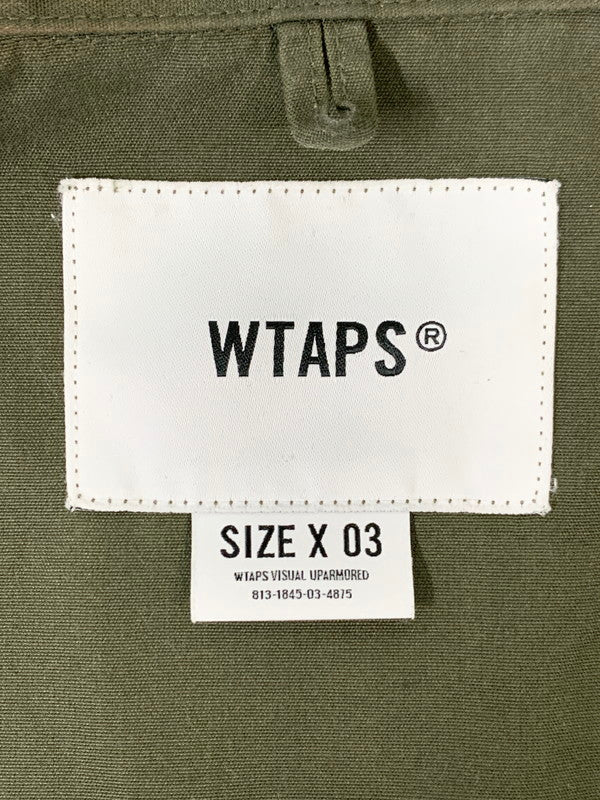 【中古品】【メンズ】 WTAPS ダブルタップス HUEY LS CTPL.WEATHER 222BRDT-SHM03 ヒューイ コットンポリエステル ウェザー ロングスリーブシャツ アウター 142-260328-SH-15-min サイズ：03 カラー：オリーブ 万代Net店