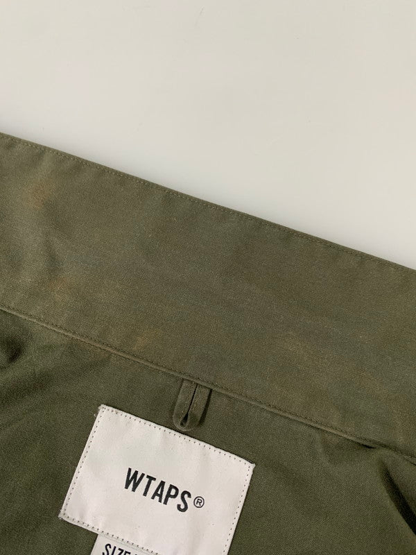 【中古品】【メンズ】 WTAPS ダブルタップス HUEY LS CTPL.WEATHER 222BRDT-SHM03 ヒューイ コットンポリエステル ウェザー ロングスリーブシャツ アウター 142-260328-SH-15-min サイズ：03 カラー：オリーブ 万代Net店