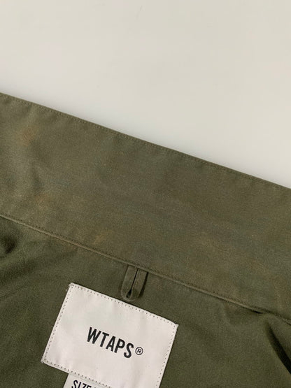 【中古品】【メンズ】 WTAPS ダブルタップス HUEY LS CTPL.WEATHER 222BRDT-SHM03 ヒューイ コットンポリエステル ウェザー ロングスリーブシャツ アウター 142-260328-SH-15-min サイズ：03 カラー：オリーブ 万代Net店