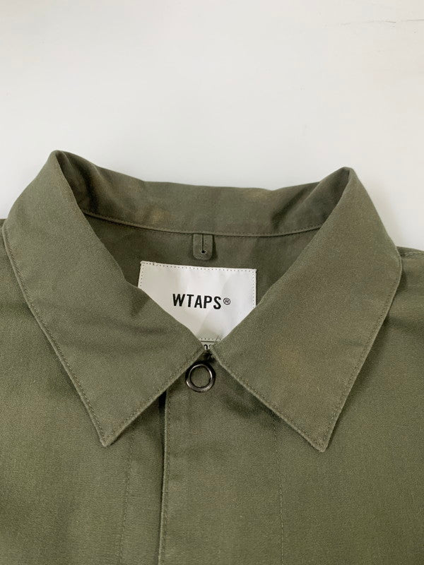 【中古品】【メンズ】 WTAPS ダブルタップス HUEY LS CTPL.WEATHER 222BRDT-SHM03 ヒューイ コットンポリエステル ウェザー ロングスリーブシャツ アウター 142-260328-SH-15-min サイズ：03 カラー：オリーブ 万代Net店