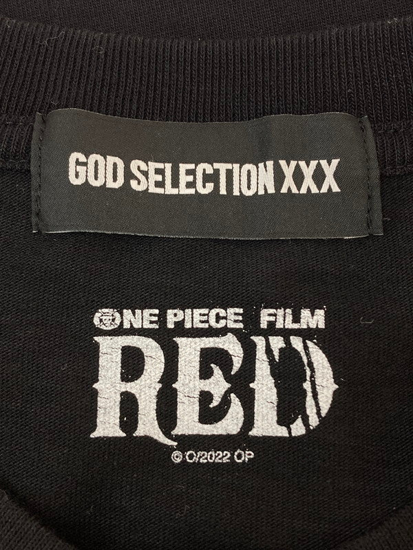 【中古品】【メンズ】 GOD SELECTION XXX ゴッドセレクショントリプルエックス × ONE PIECE FILM RED ワンピース フィルムレッド 別注 コラボ MONKEY D LUFFY TEE モンキー・D・ルフィ Tシャツ トップス 142-260328-SH-23-min サイズ：XL カラー：ブラック 万代Net店