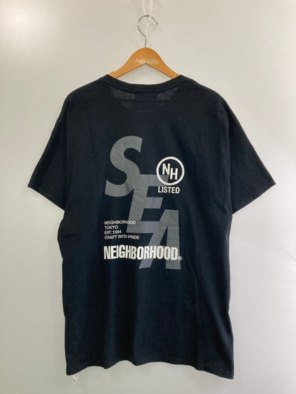 【中古品】【メンズ】 NEIGHBORHOOD ネイバーフッド × WIND AND SEA ウィンダンシー 別注 コラボ PRINT TEE 211ELWSN-STM02S プリントTシャツ トップス 142-260327-SH-11-min サイズ：XL カラー：ブラック 万代Net店