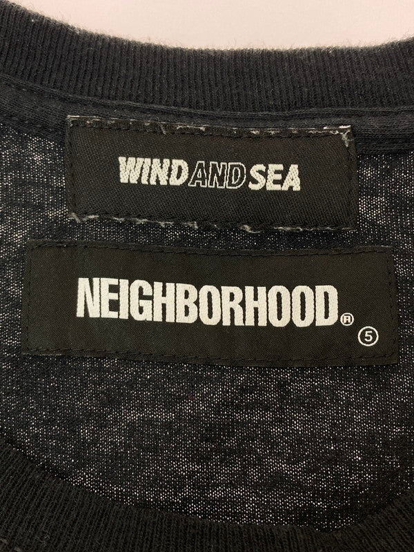 【中古品】【メンズ】 NEIGHBORHOOD ネイバーフッド × WIND AND SEA ウィンダンシー 別注 コラボ PRINT TEE 211ELWSN-STM02S プリントTシャツ トップス 142-260327-SH-11-min サイズ：XL カラー：ブラック 万代Net店