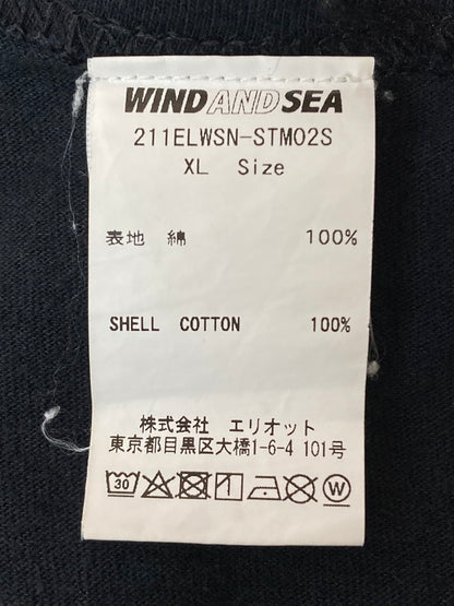 【中古品】【メンズ】 NEIGHBORHOOD ネイバーフッド × WIND AND SEA ウィンダンシー 別注 コラボ PRINT TEE 211ELWSN-STM02S プリントTシャツ トップス 142-260327-SH-11-min サイズ：XL カラー：ブラック 万代Net店