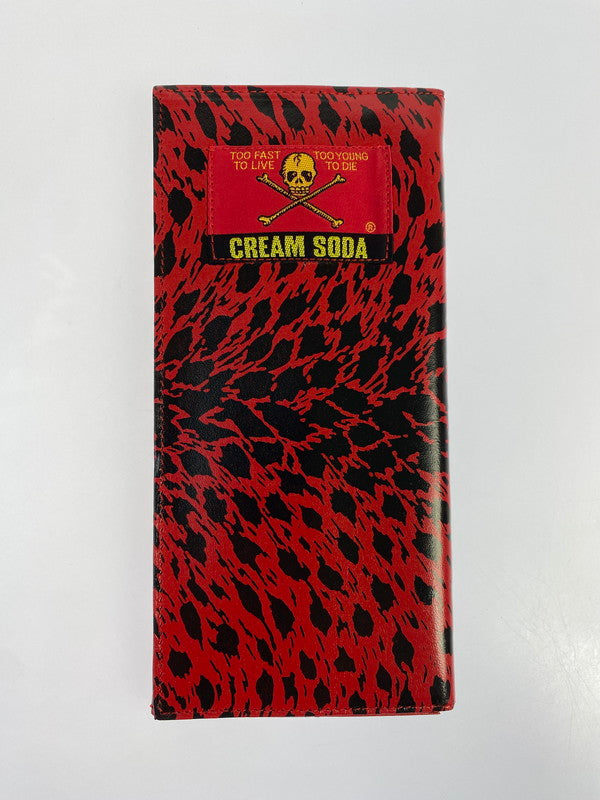 【中古美品】【メンズ】 CREAM SODA クリームソーダ 金タグ 長財布 赤豹 ロングウォレット 202-260329-AS-37-min カラー：レッド 万代Net店