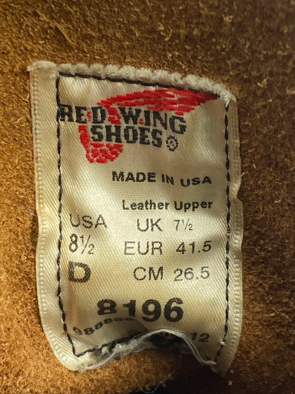 【現状渡し品】【メンズ】 RED WING レッドウィング 8196 CLASSIC ROUND TOE BOOTS 靴 シューズ ブーツ 164-260329-AS-50-min サイズ：26.5cm カラー：ブラウン 万代Net店