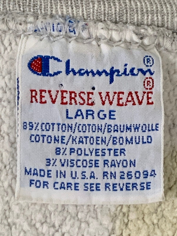 【中古品】【メンズ】 Champion チャンピオン 90’s 刺繍タグ "WESLEYAN" REVERSE WEAVE SWEATSHIRT 90年代 ウェズリアン リバースウィーブ スウェットシャツ トップス 146-260328-SH-05-min サイズ：L カラー：グレー 万代Net店