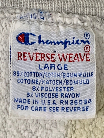 【中古品】【メンズ】 Champion チャンピオン 90’s 刺繍タグ "WESLEYAN" REVERSE WEAVE SWEATSHIRT 90年代 ウェズリアン リバースウィーブ スウェットシャツ トップス 146-260328-SH-05-min サイズ：L カラー：グレー 万代Net店