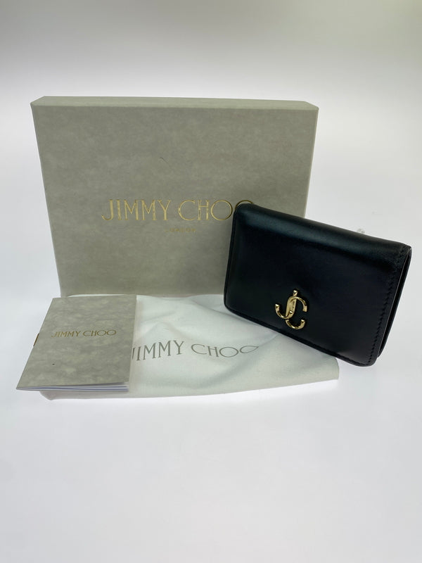 【中古品】【メンズ/レディース】 JIMMY CHOO ジミーチュウ JC LOGO 二つ折り財布 181-260713-KS-09-min カラー：ブラック 万代Net店