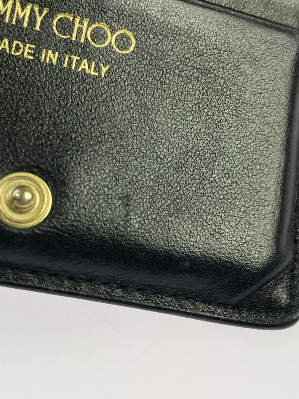 【中古品】【メンズ/レディース】 JIMMY CHOO ジミーチュウ JC LOGO 二つ折り財布 181-260713-KS-09-min カラー：ブラック 万代Net店