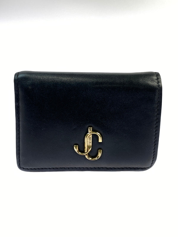 【中古品】【メンズ/レディース】 JIMMY CHOO ジミーチュウ JC LOGO 二つ折り財布 181-260713-KS-09-min カラー：ブラック 万代Net店