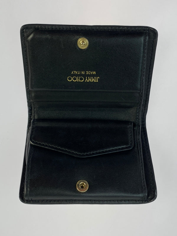 【中古品】【メンズ/レディース】 JIMMY CHOO ジミーチュウ JC LOGO 二つ折り財布 181-260713-KS-09-min カラー：ブラック 万代Net店