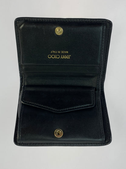 【中古品】【メンズ/レディース】 JIMMY CHOO ジミーチュウ JC LOGO 二つ折り財布 181-260713-KS-09-min カラー：ブラック 万代Net店