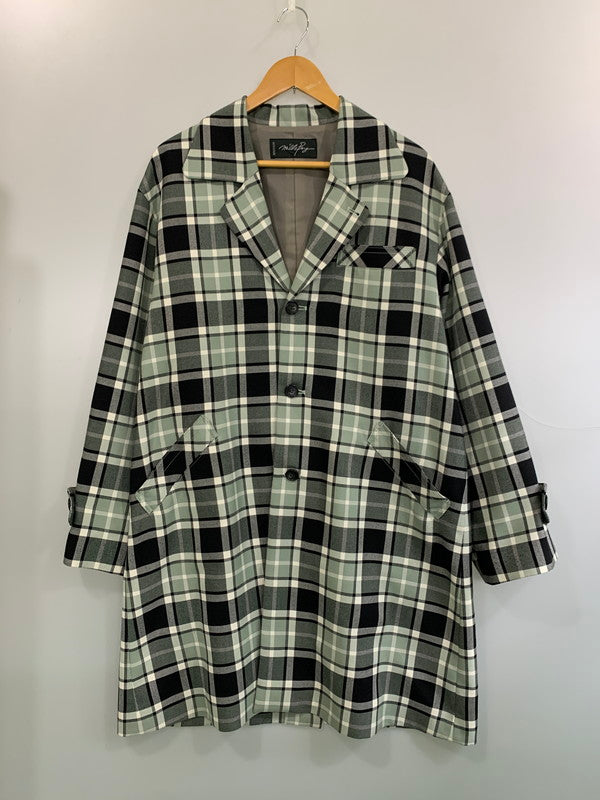 【中古品】【メンズ】 MILK BOY ミルクボーイ CHECK CHESTER COAT チェック チェスターコート 20213112 メンズ アウター 140-260703-hu-32-min カラー：ミントグリーン/ブラック（チェック） 万代Net店