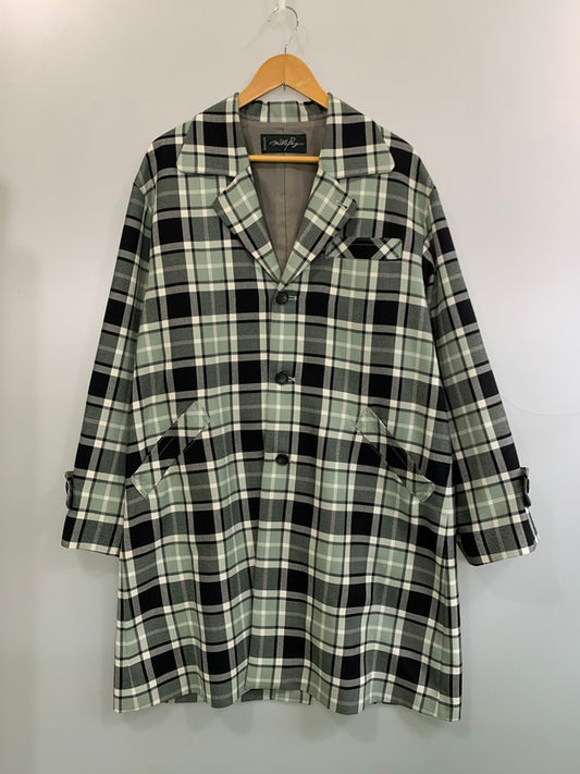 【中古品】【メンズ】 MILK BOY ミルクボーイ CHECK CHESTER COAT チェック チェスターコート 20213112 メンズ アウター 140-260703-hu-32-min カラー：ミントグリーン/ブラック（チェック） 万代Net店