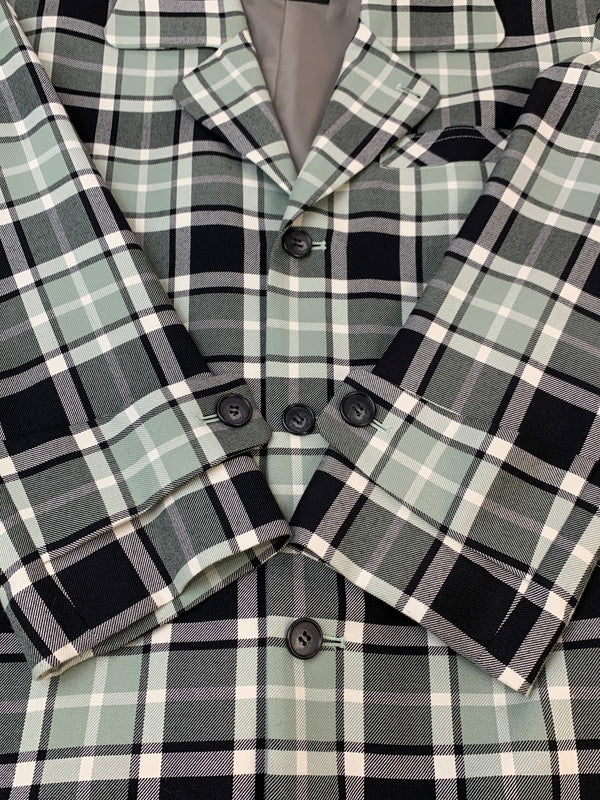 【中古品】【メンズ】 MILK BOY ミルクボーイ CHECK CHESTER COAT チェック チェスターコート 20213112 メンズ アウター 140-260703-hu-32-min カラー：ミントグリーン/ブラック（チェック） 万代Net店