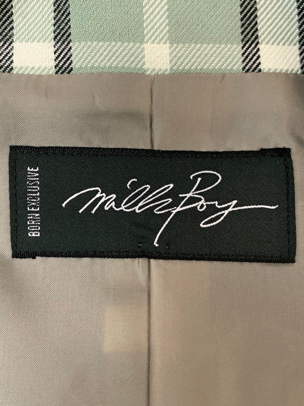 【中古品】【メンズ】 MILK BOY ミルクボーイ CHECK CHESTER COAT チェック チェスターコート 20213112 メンズ アウター 140-260703-hu-32-min カラー：ミントグリーン/ブラック（チェック） 万代Net店