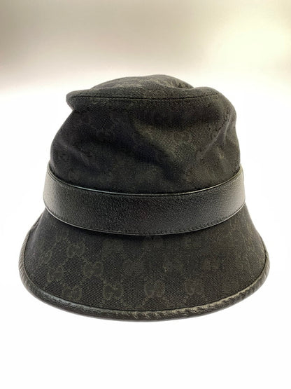 【中古品】【メンズ】 GUCCI グッチ GG CANVAS BUCKET HAT BL576587 GGキャンバス バケットハット 帽子 183-260403-em-38-min サイズ：M カラー：ブラック 万代Net店