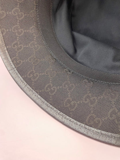 【中古品】【メンズ】 GUCCI グッチ GG CANVAS BUCKET HAT BL576587 GGキャンバス バケットハット 帽子 183-260403-em-38-min サイズ：M カラー：ブラック 万代Net店