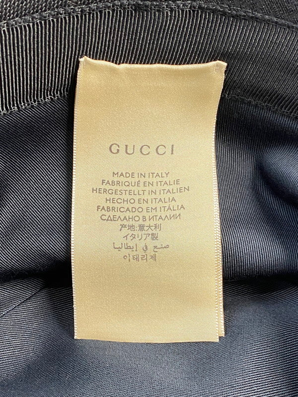 【中古品】【メンズ】 GUCCI グッチ GG CANVAS BUCKET HAT BL576587 GGキャンバス バケットハット 帽子 183-260403-em-38-min サイズ：M カラー：ブラック 万代Net店