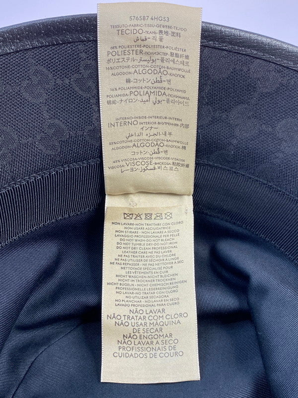 【中古品】【メンズ】 GUCCI グッチ GG CANVAS BUCKET HAT BL576587 GGキャンバス バケットハット 帽子 183-260403-em-38-min サイズ：M カラー：ブラック 万代Net店