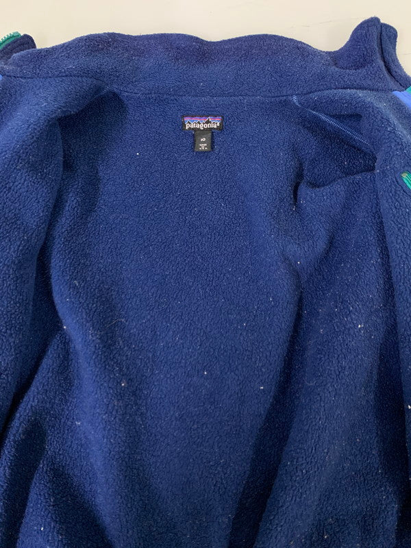 【現状渡し品】【キッズ】 patagonia パタゴニア 90's SHELLED SYNCHILLA JACKET 90年代 シェルドシンチラジャケット アウター キッズ 144-260330-SH-09-min サイズ：KIDS 10 カラー：ターコイズ 万代Net店