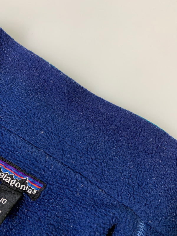 【現状渡し品】【キッズ】 patagonia パタゴニア 90's SHELLED SYNCHILLA JACKET 90年代 シェルドシンチラジャケット アウター キッズ 144-260330-SH-09-min サイズ：KIDS 10 カラー：ターコイズ 万代Net店