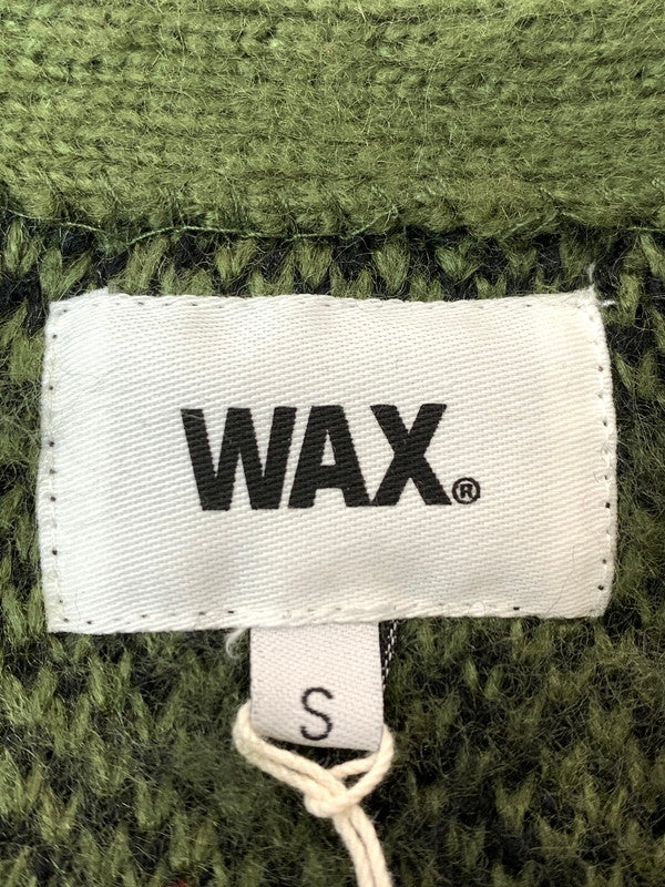 【中古美品】【メンズ】 WAX ワックス WX-0397 DIA CARDIGAN カーディガン 142-260402-zi-05-min サイズ：S カラー：ブラック/グリーンカーキ 万代Net店