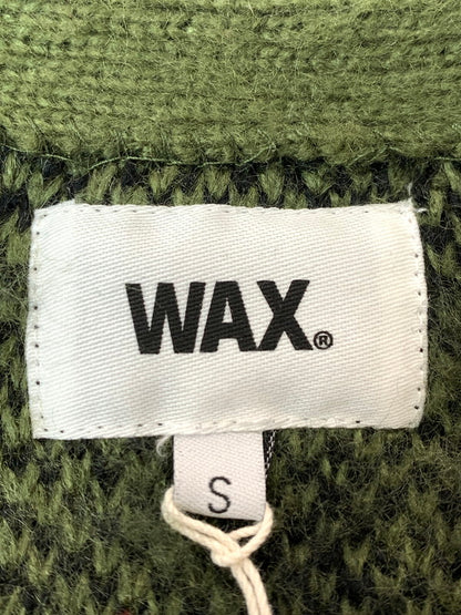【中古美品】【メンズ】 WAX ワックス WX-0397 DIA CARDIGAN カーディガン 142-260402-zi-05-min サイズ：S カラー：ブラック/グリーンカーキ 万代Net店