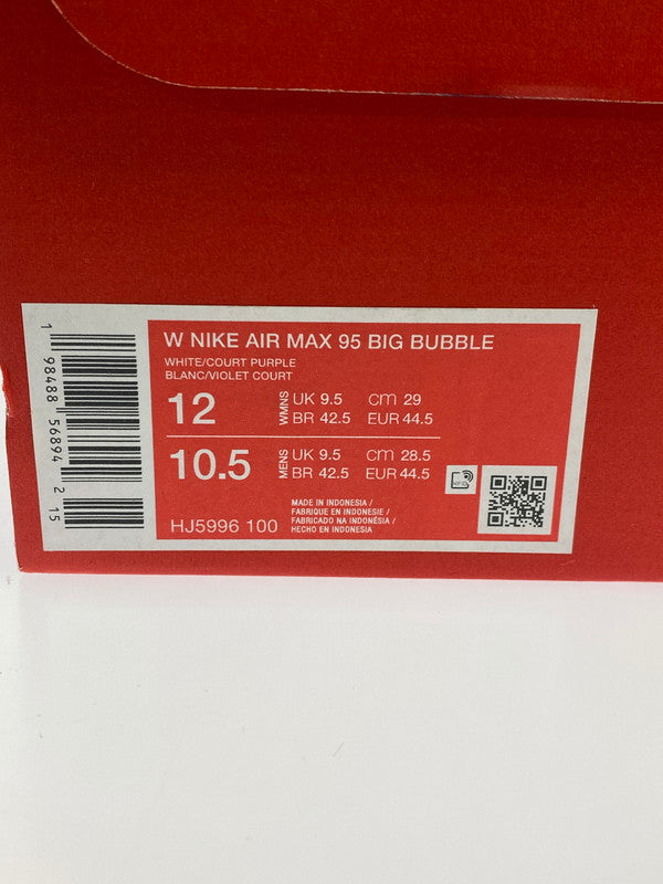【中古品】【メンズ】 NIKE ナイキ HJ5996-100 WMNS AIR MAX 95 BIG BUBBLE 160-260402-KS-10-min サイズ：29cm カラー：WHITE/COURT PURPLE 万代Net店
