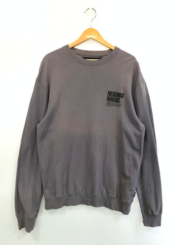 【中古品】【メンズ】 NEIGHBORHOOD ネイバーフッド 22AW LOGO SWEAT 222QTNH-CSM01 ロゴ スウェット 長袖トップス 142-260403-em-08-min サイズ：S カラー：チャコール 万代Net店