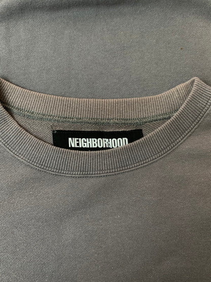 【中古品】【メンズ】 NEIGHBORHOOD ネイバーフッド 22AW LOGO SWEAT 222QTNH-CSM01 ロゴ スウェット 長袖トップス 142-260403-em-08-min サイズ：S カラー：チャコール 万代Net店