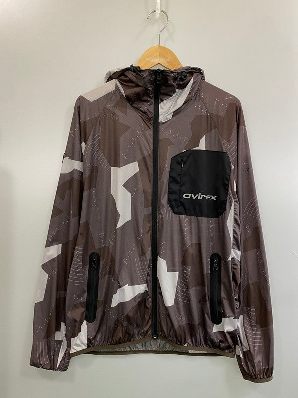 【中古品】【メンズ】 AVIREX アヴィレックス SEASONAL CAMO HOODED JACKET シーズナル カモ フーデッド ジャケット 6192126 メンズ アウター 145-260704-hu-52-min サイズ：L カラー：ブラウン 万代Net店