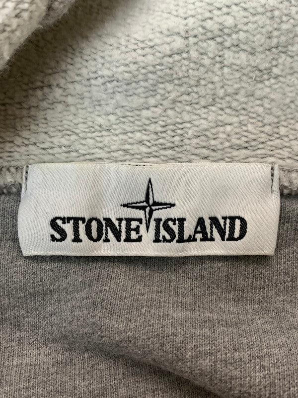 【現状渡し品】【メンズ】 STONE ISLAND ストーンアイランド 731564120 BRUSHED COTTON HOODIE ブラッシュドコットンフーディー 141-260402-zi-02-min サイズ：L カラー：グレー 万代Net店