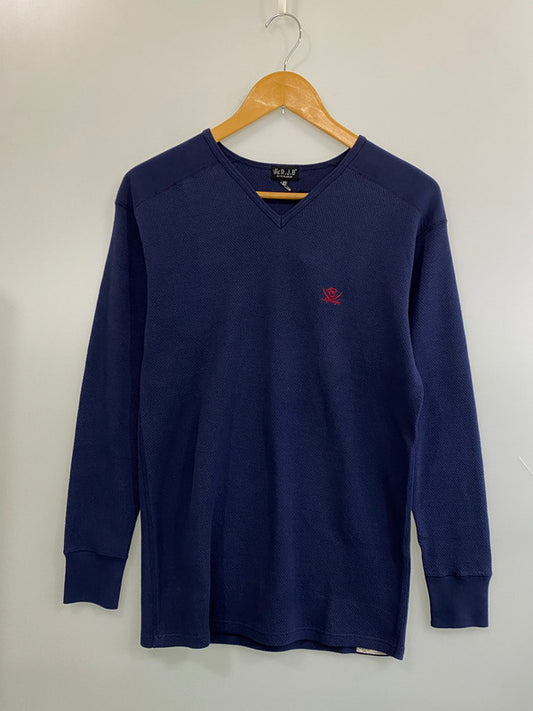 【中古品】【メンズ】 RJB アールジェイビー V NECK THERMAL L S Vネック サーマル ロングスリーブ メンズ 長袖 145-260715-hu-42-min サイズ：42 カラー：ネイビー系 万代Net店