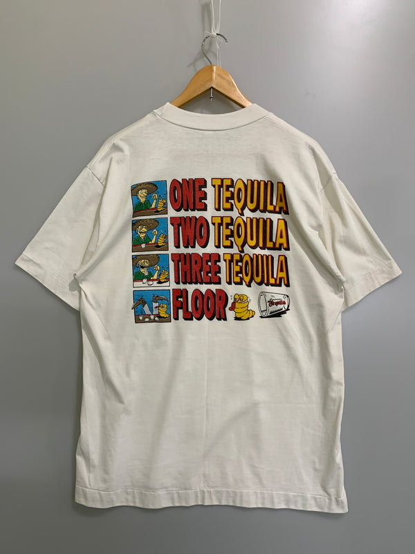 【中古品】【メンズ】 USED 90S ONE TEQUILA TEE 半袖Tシャツ ショートスリーブ 146-260718-AS-26-min サイズ：XL カラー：ホワイト 万代Net店